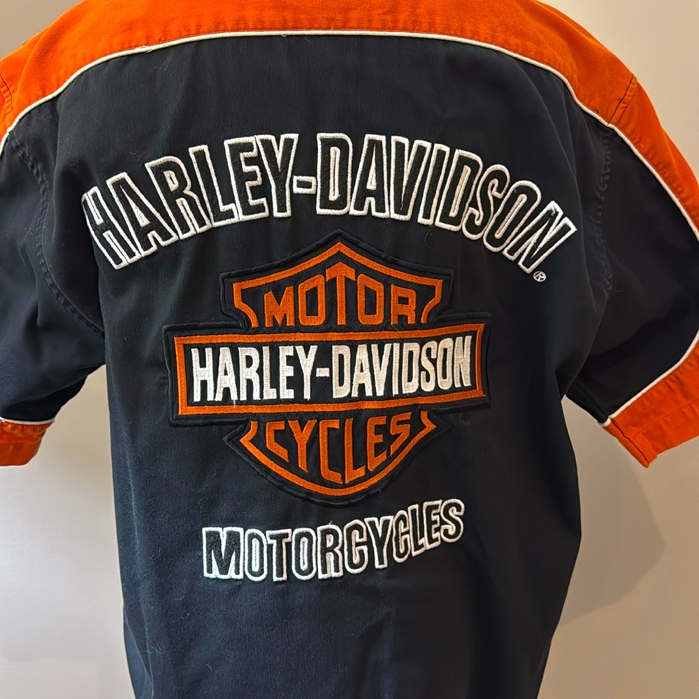 Harley Davidson motorcycles mechanic style short sleeve shirt size L